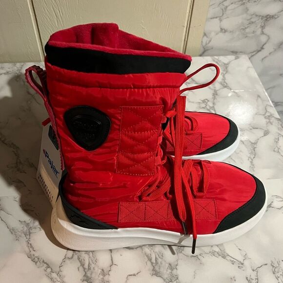 Pajar Exo Light NYO Puff Red & Black High Snow Boot Waterproof Size 10